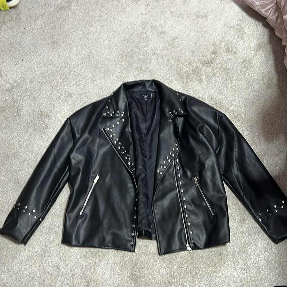 Vici faux leather studded jacket